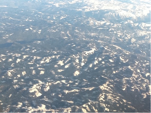 aerial view of clearcuts on SPI land north of Arnold, CA. tkaen 4/26/11.