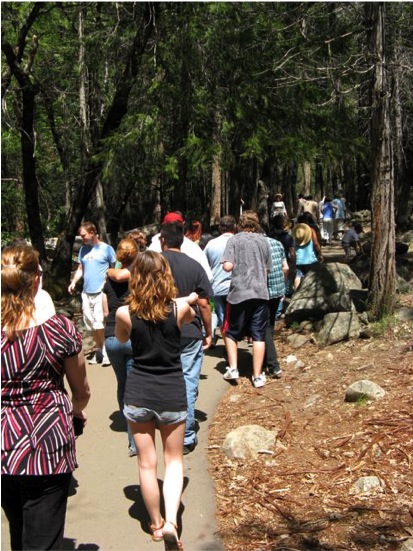 Crowds in Yosemite valley