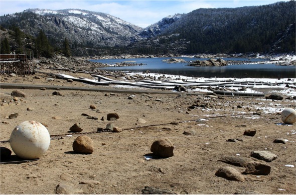 Snow and Low Lake Levels at Pinecrest