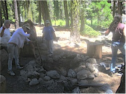 Volunteers near the clavey river
