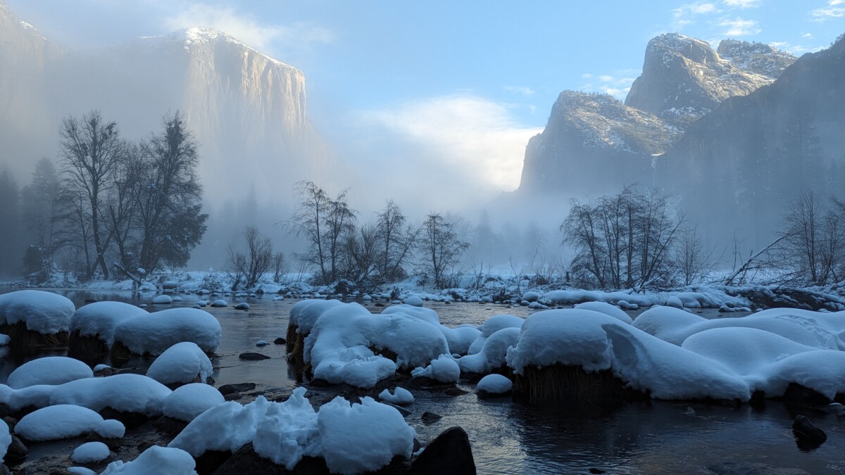 3rd Place – Half Dome in winter mist by Paul Rajewski